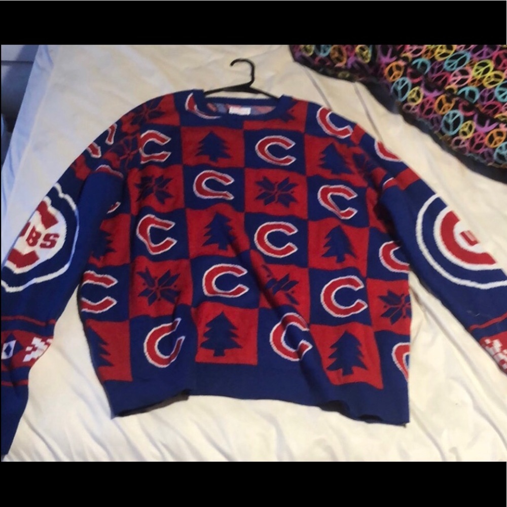 Men’s Chicago Cubs Ugly Sweater size 2XL 
Blue Red and White Cubs Logo